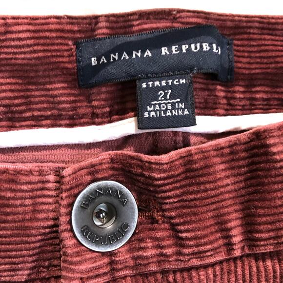 Banana Republic Pants Women’s 27 Corduroy Skinny Ankle Brown Rust Rosey Stretch - Picture 2 of 8